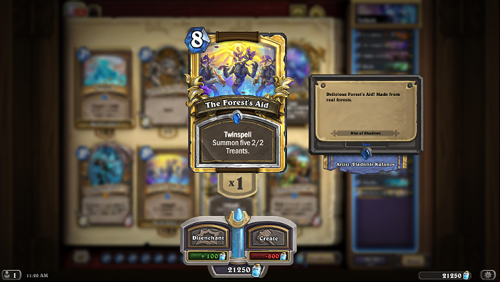 The biggest offensive force of the presented deck for Druid are tokens created by spells - Wispering Woods, Force of Nature, The Forest Aid - Druid | Recommended deck of cards - Saviors of Uldum - Saviors of Uldum - Hearthstone: Heroes of Warcraft Game Guide