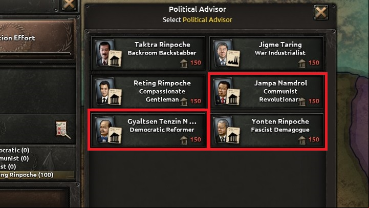 Among the available advisors, there always are some celebrities, whose actions will have a positive effect on the popularity of a given ideology - 10 simple steps for beginners - Basics - Hearts of Iron IV Game Guide