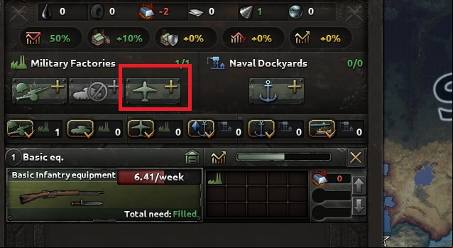 Bring up the production , via the interface, or with Y hotkey - 10 simple steps for beginners - Basics - Hearts of Iron IV Game Guide
