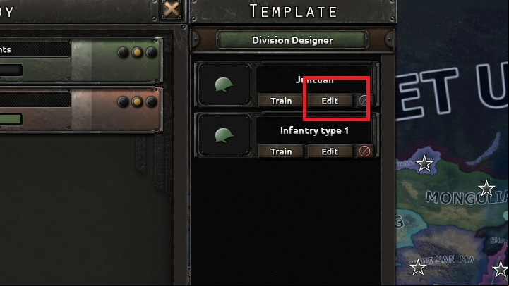 You can access templates by accessing the recruitment and deployment, which you can access by pressing the U hotkey - 10 simple steps for beginners - Basics - Hearts of Iron IV Game Guide