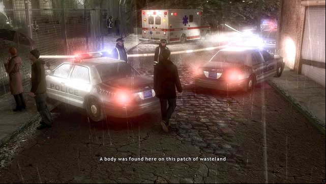 Go towards the crime scene by asking the policemen about Blake... - Crime Scene | Heavy Rain Walkthrough - Walkthrough - Heavy Rain Guide