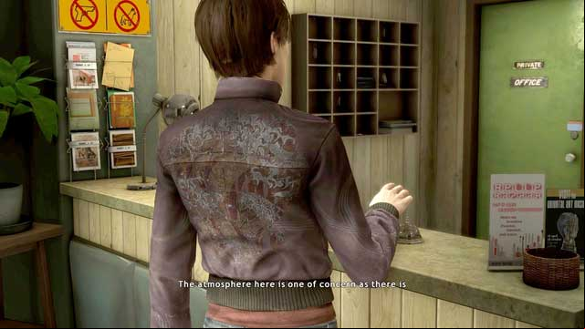 Speak to the receptionist and go towards the room on the floor - The Bear | Heavy Rain Walkthrough - Walkthrough - Heavy Rain Guide