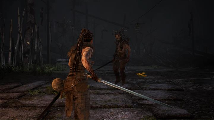 A couple weak enemies have to be dealt with. - Hellblade Senuas Sacrifice: First gate in Valravns Lair - Valravns Lair - Hellblade: Senuas Sacrifice Game Guide