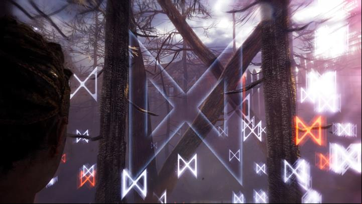 The two fallen trees lying crosswise are the next rune. - Hellblade Senuas Sacrifice: Third burning gate in Surts Realm - Surts Realm - Hellblade: Senuas Sacrifice Game Guide
