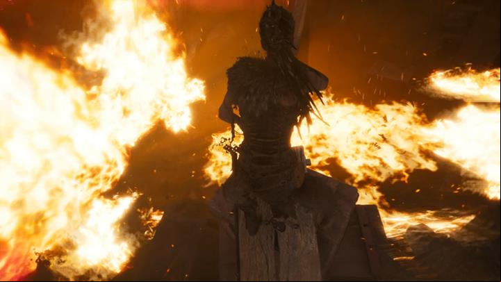 Use the bridge to get over the flames. - Hellblade Senuas Sacrifice: Third burning gate in Surts Realm - Surts Realm - Hellblade: Senuas Sacrifice Game Guide