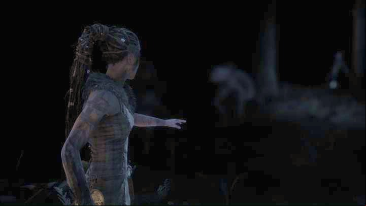 The monsters are barely visible, but you can hear them well - Hellblade Senuas Sacrifice: Fourth shard - The Story of Odin - Forging Gramr - Hellblade: Senuas Sacrifice Game Guide