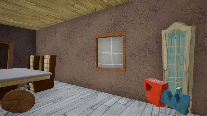 Head to next rooms until you reach a room with a display case, a table and four armchairs - Hello Neighbor: Hello Granny walkthrough - Hello Granny Walkthrough - Hello Neighbor Game Guide