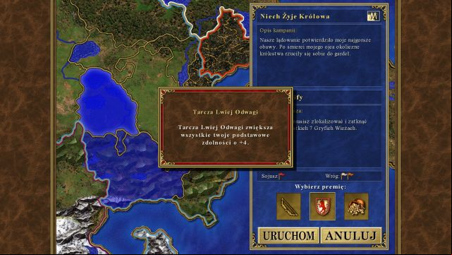 Take the Lions Shield of Courage as your starting item. - Griffin Cliffs - Campaign - Long Live the Queen - Heroes of Might & Magic III: HD Edition - Game Guide and Walkthrough