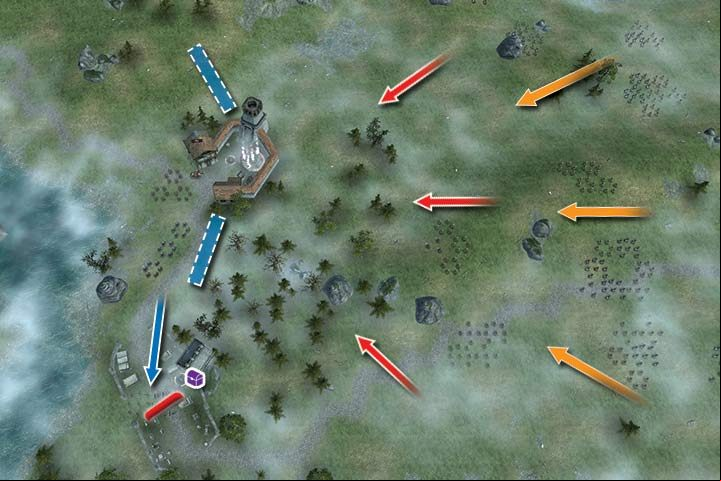 The mission starts near a small mansion - Mission 4 - Tower of Ezerath | Campaign - Human Campaign - Hex Commander Game Guide