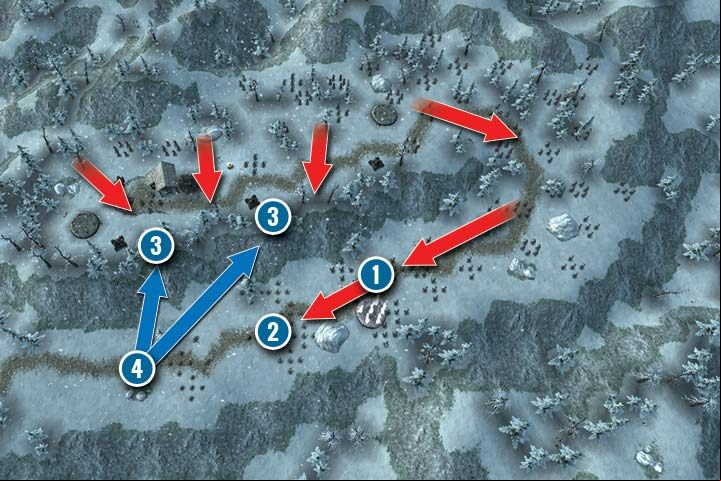 Karric has been surprised by Elven units - defeat them - Mission 9 - Antiquated Inventor - Dwarves Campaign Walkthrough - Dwarves Campaign - Hex Commander Game Guide