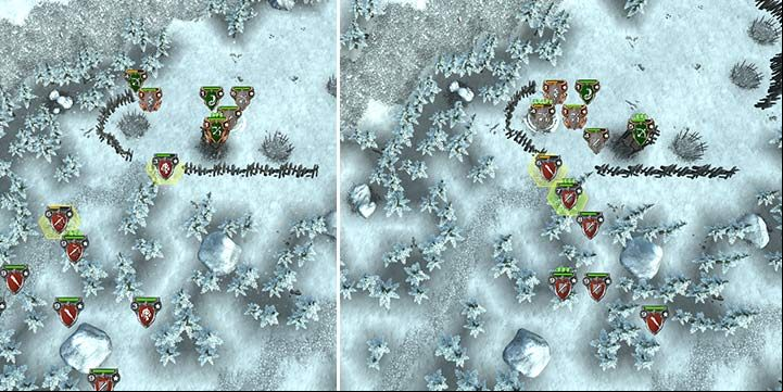 Mages are the greatest asset you have in your ranks. Sylvius can stop enemies from breaking into the camp, and the other Elf Mages will weaken the offensive capabilities of hostile forces. - Mission 17 - Lighting Strikes Twice | Elves Campaign - Elves Campaign - Hex Commander Game Guide