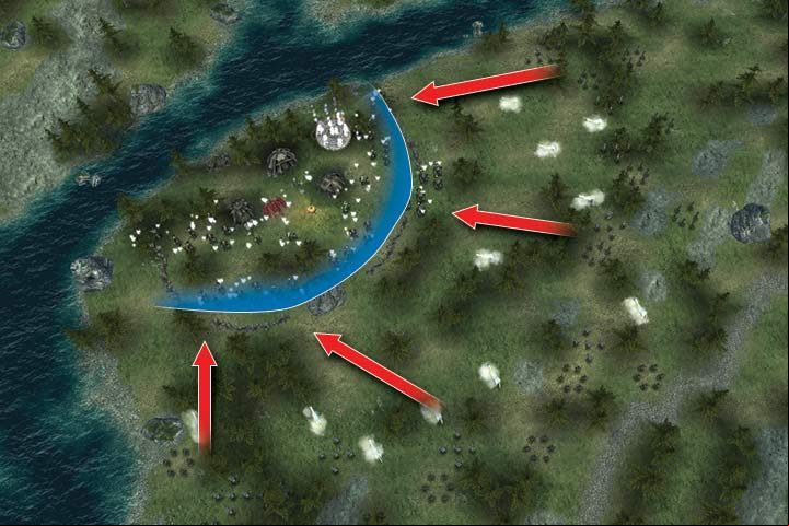 This is a typical defense focused mission, in which you have to repel Elven forces attacking your positions - Mission 11 - Shallow Camp | Greenskins Campaign - Greenskins Campaign - Hex Commander Game Guide