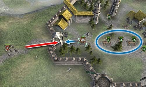 Ballistae placed like that wont have problems with the incoming enemies. - Mission 21 - Elvish Outpost | Campaign - Human Campaign - Hex Commander Game Guide