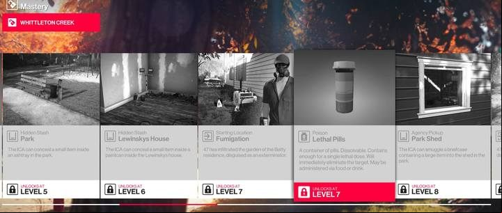 When you reach mastery level 7 in Whittleton Creek (Another Life), you can equip Agent 47 with deadly poison at the start of the game, instead of searching for it on the map (especially since you cant always find it - it doesnt occur in the first mission, for example) - Hitman 2: Poison - how to use it? - FAQ - Hitman 2 Guide