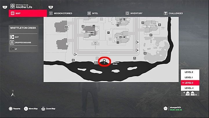 Take the paddle and reach the location shown in the picture above - it is the vicinity of the shed by the river - Hitman 2: Leaving Whittleton Creek - Another Life walkthrough - Another Life (Whittleton Creek) - Hitman 2 Guide