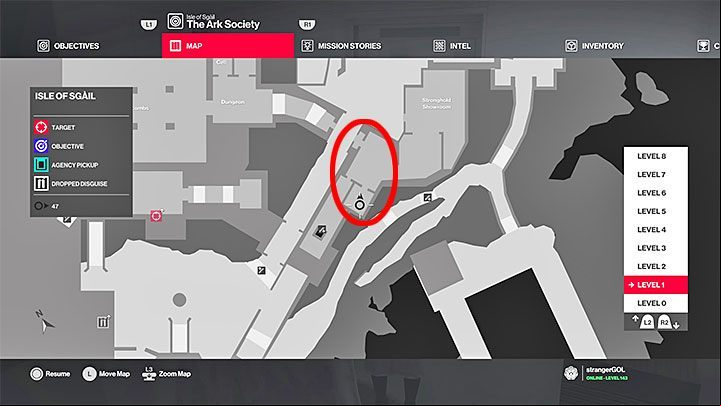 The second Initiate should be somewhere near the Stronghold Showroom next to the lower courtyard - the area is marked on the screenshot - Hitman 2: 10 unique coins - how to get? The Ark Society walkthrough - The Ark Society (Isle of Sgail) - Hitman 2 Guide