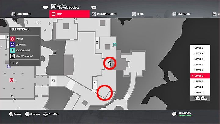 2 tokens can be found on the east wall (3rd floor) - Hitman 2: 10 unique coins - how to get? The Ark Society walkthrough - The Ark Society (Isle of Sgail) - Hitman 2 Guide