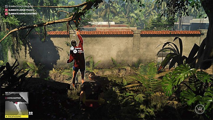 Dont leave the bushes until Jorge Franco stops in front of the rock shelf - Hitman 2: Assassination of Jorge Franco - Three-Headed Serpent walkthrough - Three-Headed Serpent (Santa Fortuna) - Hitman 2 Guide