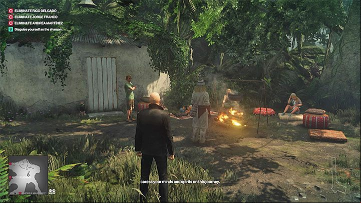 You have to stun or kill the shaman - Hitman 2: Story Missions - Three-Headed Serpent walkthrough - Three-Headed Serpent (Santa Fortuna) - Hitman 2 Guide
