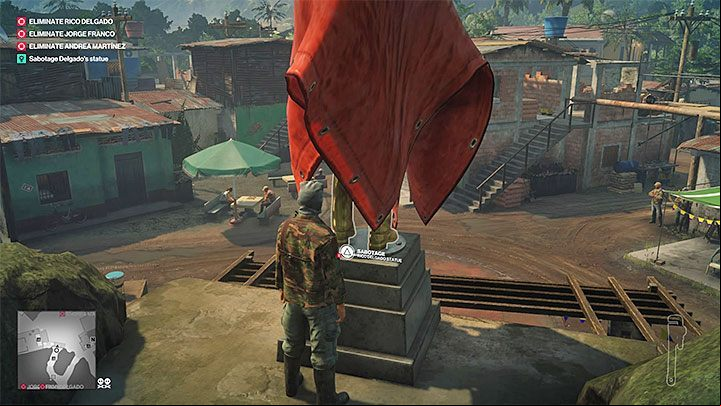 To sabotage the statue, you have to - Hitman 2: Story Missions - Three-Headed Serpent walkthrough - Three-Headed Serpent (Santa Fortuna) - Hitman 2 Guide