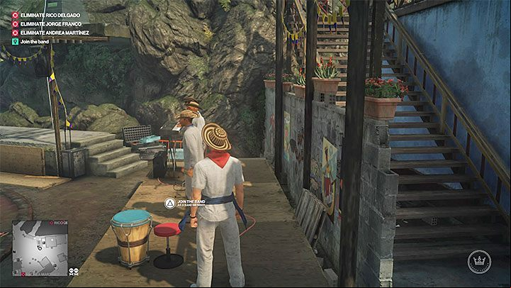 In the disguise, reach the scene on the marketplace - Hitman 2: Story Missions - Three-Headed Serpent walkthrough - Three-Headed Serpent (Santa Fortuna) - Hitman 2 Guide