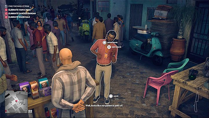 Approach the stall in front of the barbershop - Hitman 2: Story Missions - Chasing a Ghost walkthrough - Chasing a Ghost (Mumbai) - Hitman 2 Guide