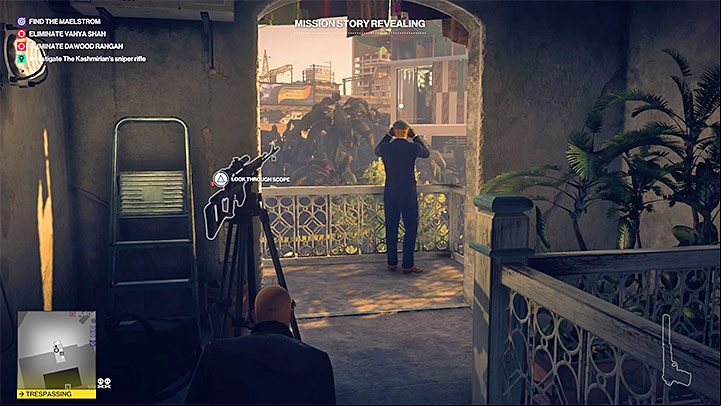 Listen to the conversation between the residents and then head upstairs - Hitman 2: Story Missions - Chasing a Ghost walkthrough - Chasing a Ghost (Mumbai) - Hitman 2 Guide