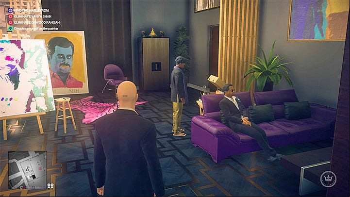 Your goal is to reach the studio with the painter on the fourth floor - Hitman 2: Story Missions - Chasing a Ghost walkthrough - Chasing a Ghost (Mumbai) - Hitman 2 Guide
