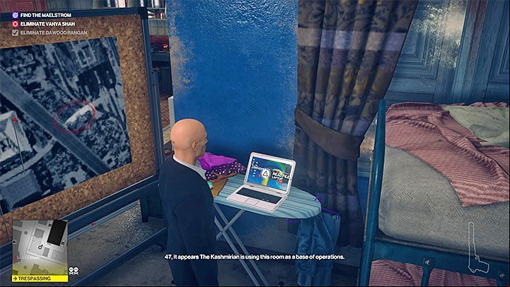 Go to the Kashmirians room located on the bottom floor of the residential building (its southern part) - Hitman 2: Assassinating Vanya Shah - Chasing a Ghost walkthrough - Chasing a Ghost (Mumbai) - Hitman 2 Guide