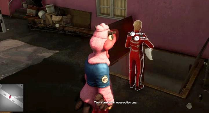 Push Sierra into the shaft when she gets rid of the blackmailers documents. - Hitman 2: Story Missions - The Finish Line walkthrough - The Finish Line (Miami) - Hitman 2 Guide