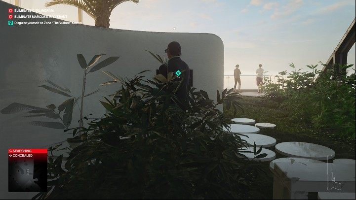 When he comes closer to check the device, sneak up on him from behind and subdue him - Hitman 3: Bird Of Prey - Dubai, Mission Stories, walkthrough - On Top of the World - Dubai - Hitman 3 Guide
