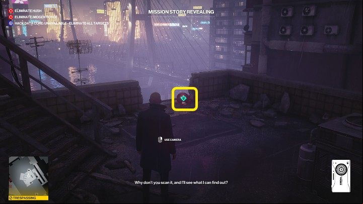 A drone has crashed on the roof of the building (point 56 on the map) – scan it with your camera - Hitman 3: All-Seeing Eyes - Chongqing, Mission Story, walkthrough - End Of An Era - Chongqing - Hitman 3 Guide