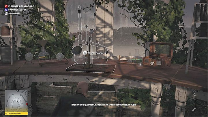 Start sneaking around and reach the Distillation Kit - Hitman 3: Poison, Dartmoor - how to get it? - Death in the Family - Dartmoor - Hitman 3 Guide