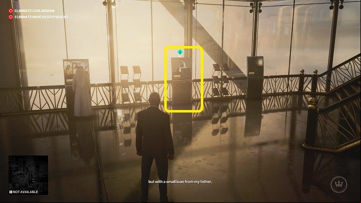 At the windows, you will find three interactive information s - Hitman 3: Map of Dubai - how to unlock? - On Top of the World - Dubai - Hitman 3 Guide