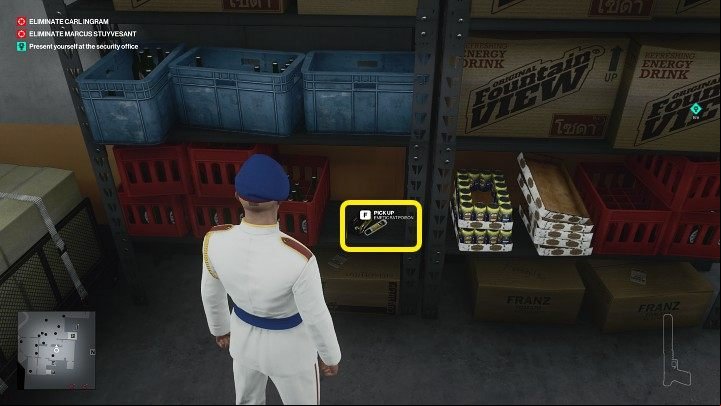 You can find Emetic Rat Poison on the bookcase on the right, on the lowest shelf, in the place marked in the picture above (Point number 11, level 1) - Hitman 3: Poison, Dubai (Burj Al-Ghazali) - how to get? - On Top of the World - Dubai - Hitman 3 Guide