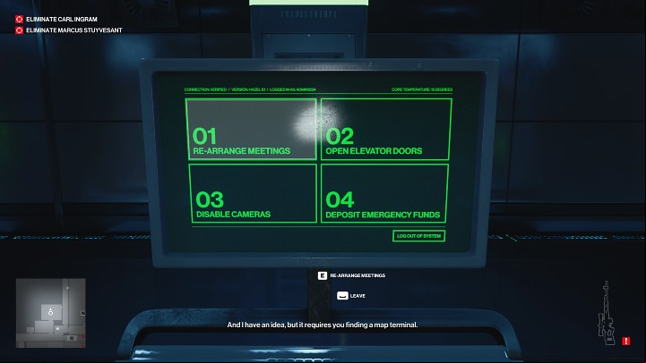 Arrange a fictional meeting (1 tile) so that both objectives appear in one place - Hitman 3: Carl Ingram - how to kill him? Dubai, walkthrough - On Top of the World - Dubai - Hitman 3 Guide