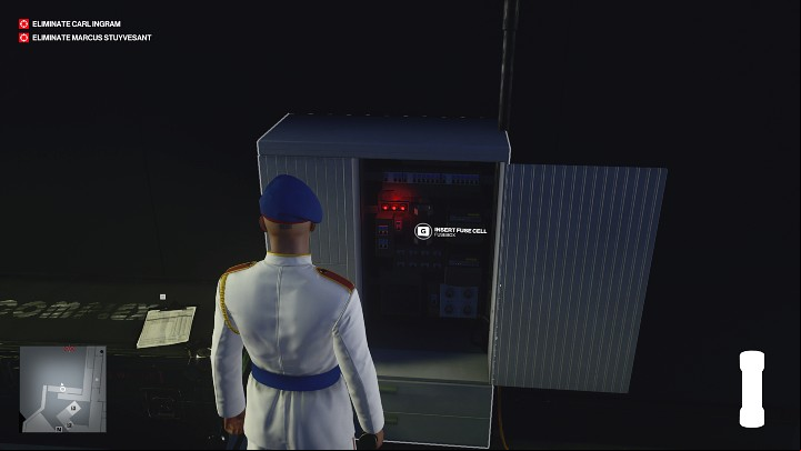 Go forward and climb the ladder to the higher level of the scaffolding - Hitman 3: Marcus Stuyvesant - how to kill him? Dubai, walkthrough - On Top of the World - Dubai - Hitman 3 Guide
