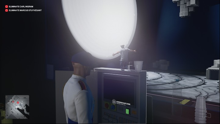 Now go downstairs and approach the control board shown in the picture above - Hitman 3: Marcus Stuyvesant - how to kill him? Dubai, walkthrough - On Top of the World - Dubai - Hitman 3 Guide