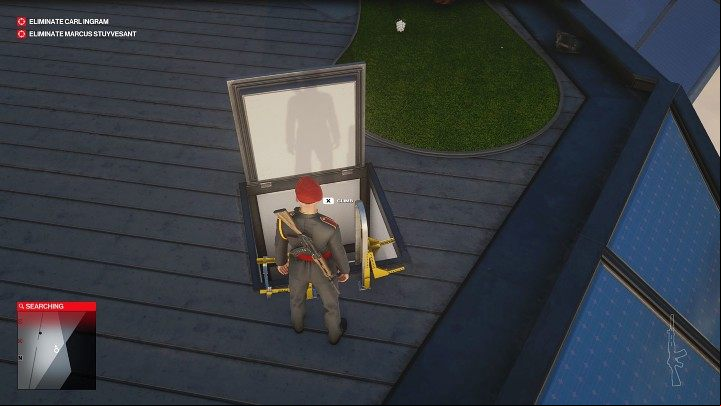 Head to the observation deck and use the shortcut (ladder) to go down to the 3rd building level - Hitman 3: Marcus Stuyvesant - how to kill him? Dubai, walkthrough - On Top of the World - Dubai - Hitman 3 Guide