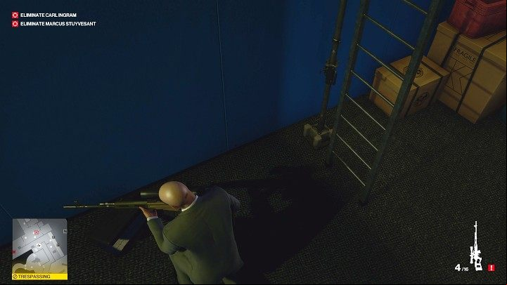 Walk straight and you will reach a ladder - Hitman 3: Marcus Stuyvesant - how to kill him? Dubai, walkthrough - On Top of the World - Dubai - Hitman 3 Guide