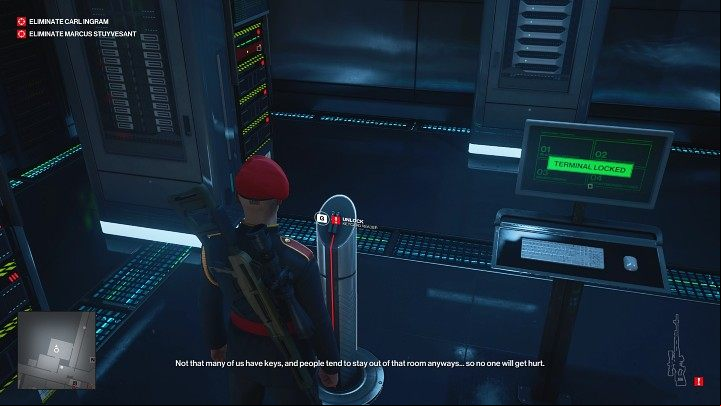 Return to the server room - Hitman 3: Marcus Stuyvesant - how to kill him? Dubai, walkthrough - On Top of the World - Dubai - Hitman 3 Guide