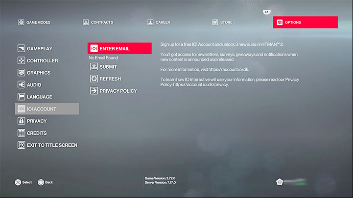 Run Hitman 2 and in the Options go to IOI - Hitman 3: Transferring progress from Hitman 1 and Hitman 2 - Appendix - Hitman 3 Guide