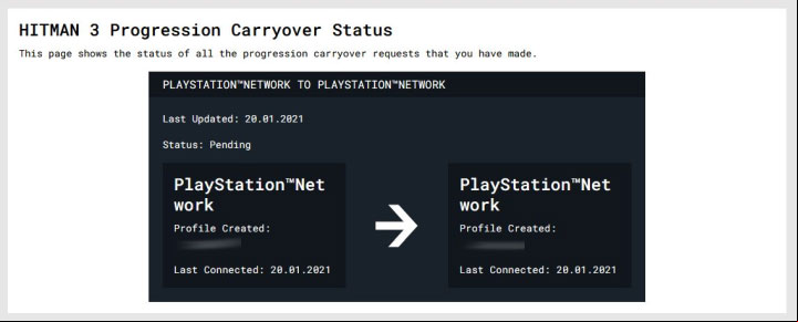 Step 10 - The game should load Hitman 3 Progression Carryover Status page - Hitman 3: Transferring progress from Hitman 1 and Hitman 2 - Appendix - Hitman 3 Guide