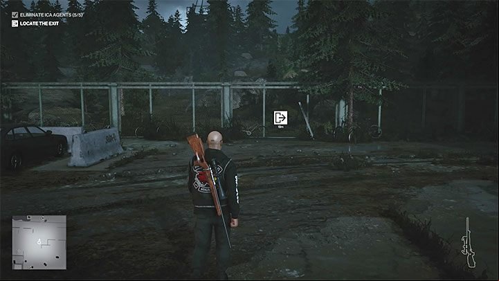 When completing the mission for the first time there is only one exit available - the path leading to the forest(point 5 on the map), the place where you started the exploration during your first attempt to complete the map - Hitman 3: Berlin - ways of leaving the mission zone - Apex Predator - Berlin - Hitman 3 Guide