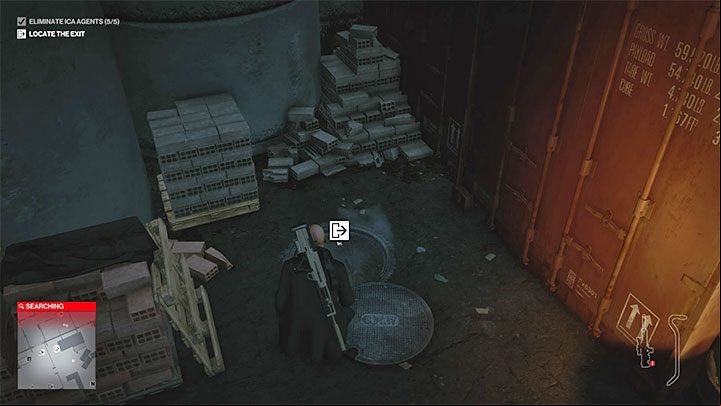 The hatch leading to the sewers is located west of the Juice bar, near where the food vendor is also staying (point 23 on themap) - Hitman 3: Berlin - ways of leaving the mission zone - Apex Predator - Berlin - Hitman 3 Guide