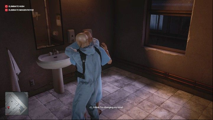 Go back and turn left into the bathroom - Hitman 3: Hush - how to kill? - Chongqing, China, walkthrough - End Of An Era - Chongqing - Hitman 3 Guide