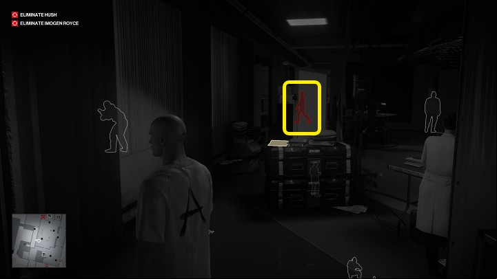 Position yourself behind the computer station and watch Hush - Hitman 3: Hush - how to kill? - Chongqing, China, walkthrough - End Of An Era - Chongqing - Hitman 3 Guide