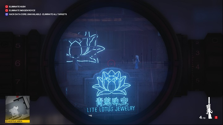 When all of Imogen Royce's devices are destroyed, the woman becomes furious and invites Hush to have a chat in the narrow age between their buildings - Hitman 3: Hush - how to kill? - Chongqing, China, walkthrough - End Of An Era - Chongqing - Hitman 3 Guide