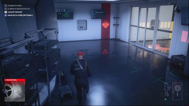 Go through the hallway and then use the door on the right (watch out for the camera) to access the upper level of the facility - Hitman 3: CCTV in Chongqing (China) - where it is stored? - End Of An Era - Chongqing - Hitman 3 Guide