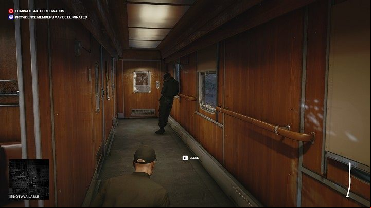 Wait for the guard to you, then go behind his back and reach the hallway with a door on the left - Hitman 3: Eliminating Arthur Edwards Carpathian Mountains, walkthrough - Untouchable - Carpathian Mountains - Hitman 3 Guide